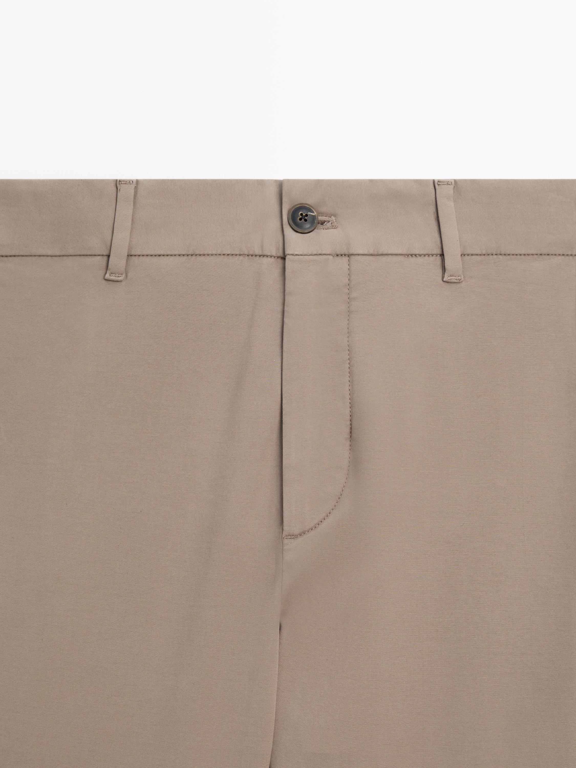 Slim fit cotton trousers